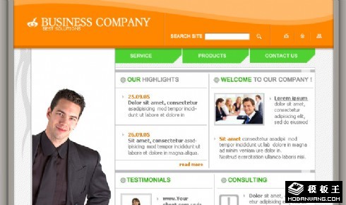 商务企业解决方案网站模板