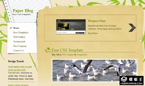 纸竹BLOG网页模板