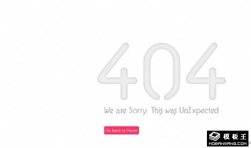 白色404错误页面网页模板