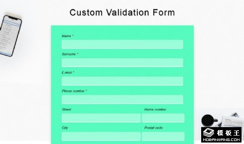 信息验证登记表单响应式网页模板