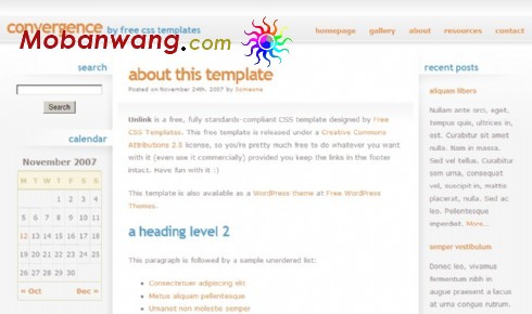 简洁焦点信息BLOG网页模板