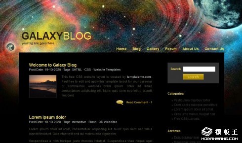 银河星系BLOG网页模板