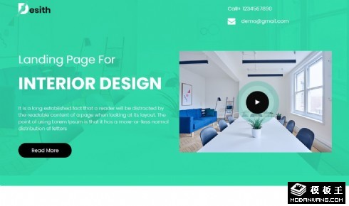 绿色商务装修设计响应式网页模板