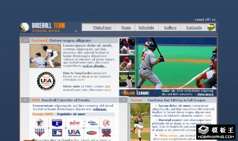 职业棒球队动态网页模板