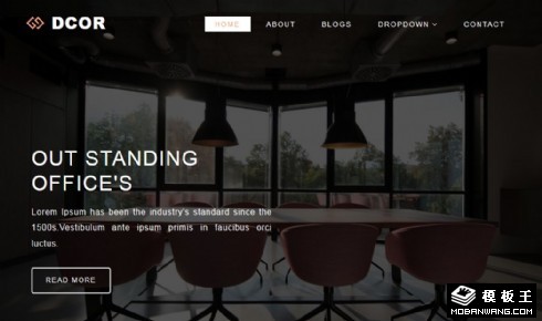 办公室内设计响应式网页模板