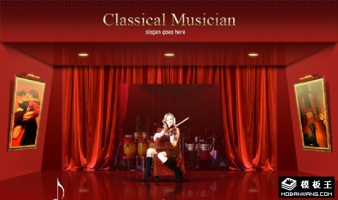 红色古典音乐网页模板