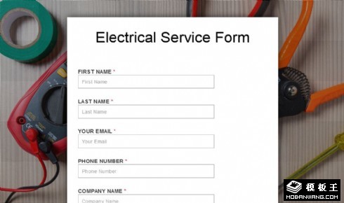 电力维修订单提交响应式网页模板