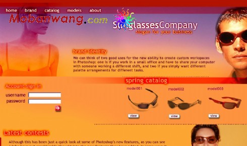 时尚墨镜公司网页模板
