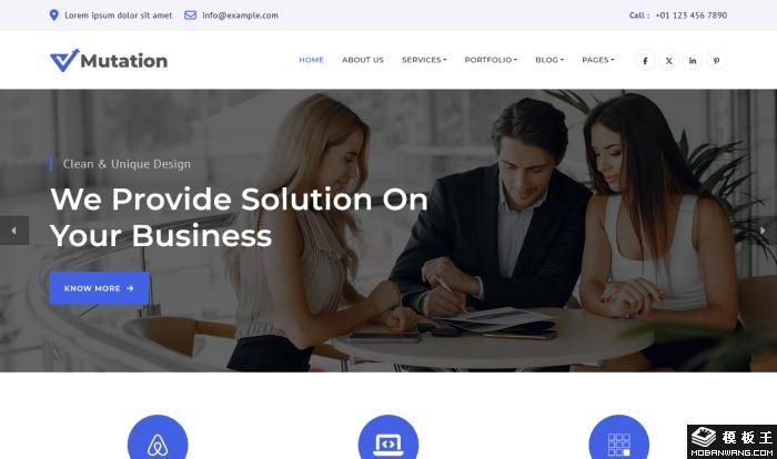 创意数字业务展示网站模板