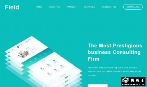 湖绿产品服务展示响应式网页模板