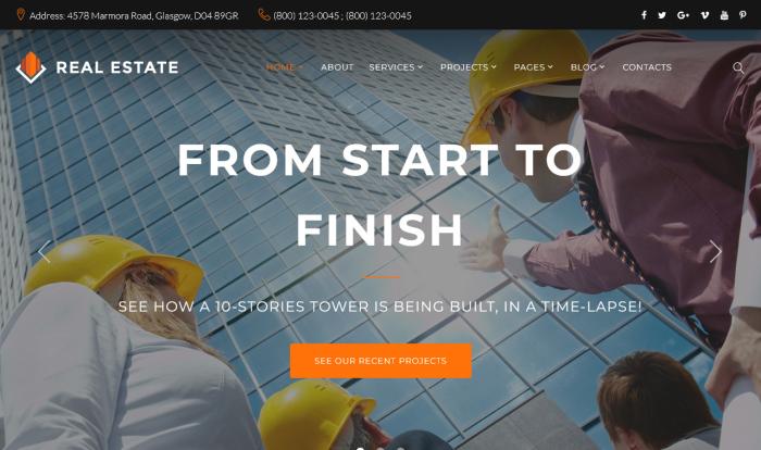 专业房产建设公司HTML网站模板