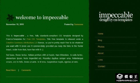 绿色之无暇BLOG网页模板