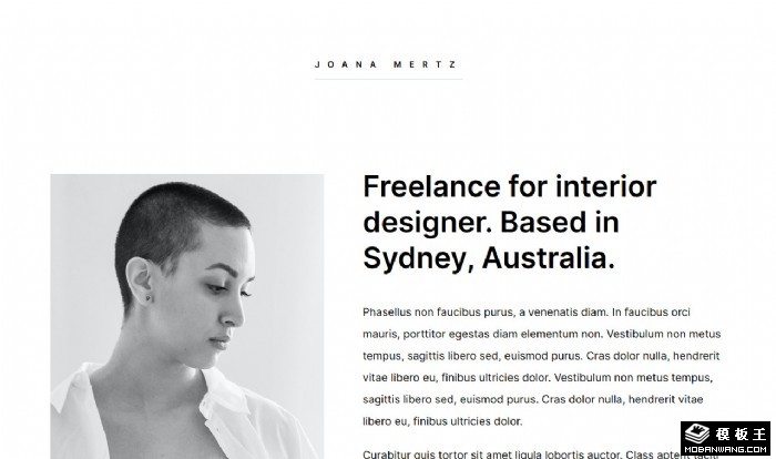 简洁黑白个人简历网页模板