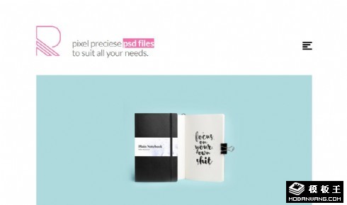 简洁素材图片展示响应式网站模板