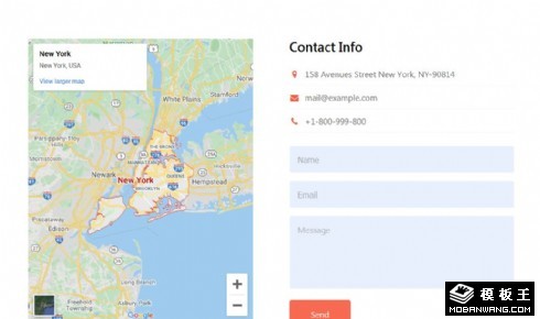 联系信息左右排列响应式网页模板