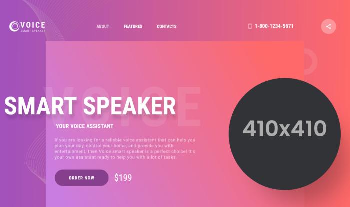 紫粉智能音箱新品发布着陆页模板