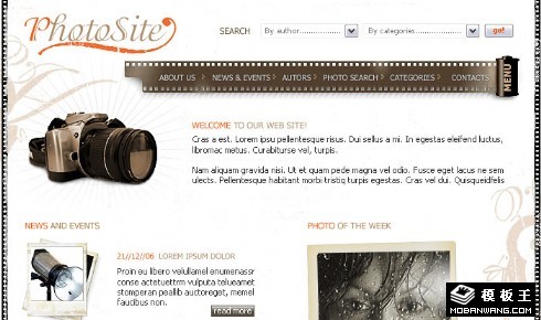 古董相机拍摄器材网页模板