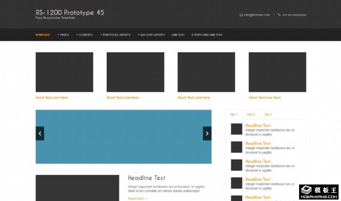 黑白信息动态网站模板系列45