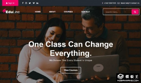 职业培训在线展示响应式网页模板