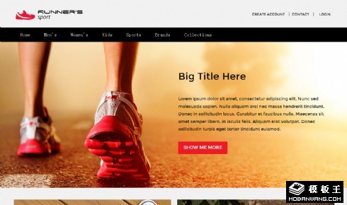 跑步运动鞋网店响应式网页模板