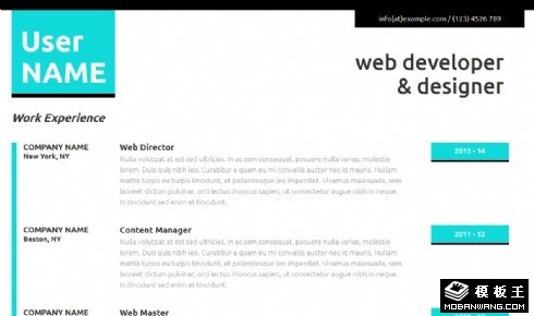 个人履历响应式网页模板