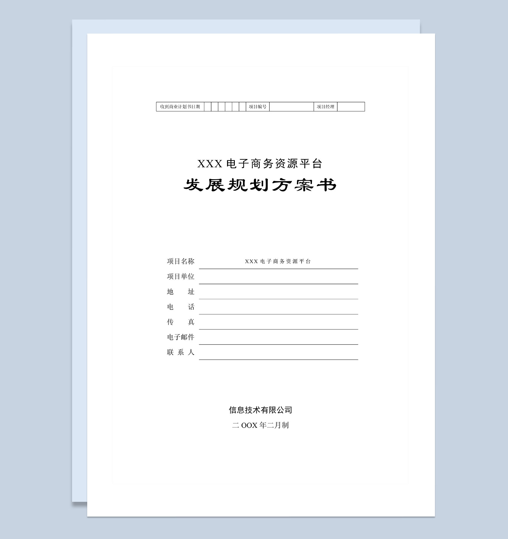 电子商务资源平台发展规划方案书Word模板