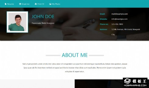 简历动态展示响应式网页模板