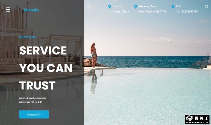 酒店家居维修服务网页模板