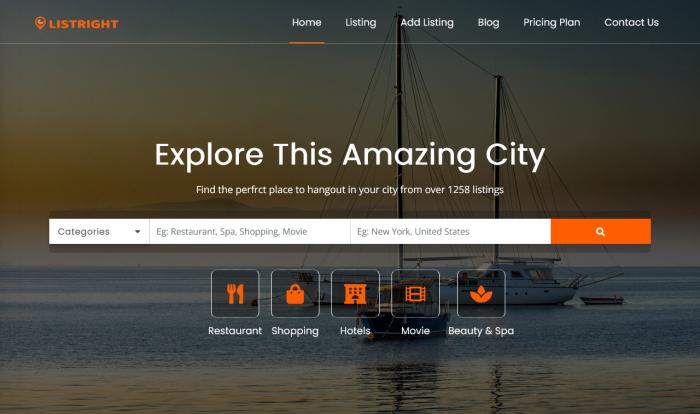 城市游玩指南网站模板