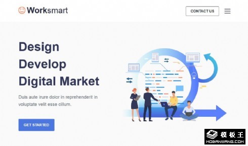 智能工作创意展示响应式网页模板