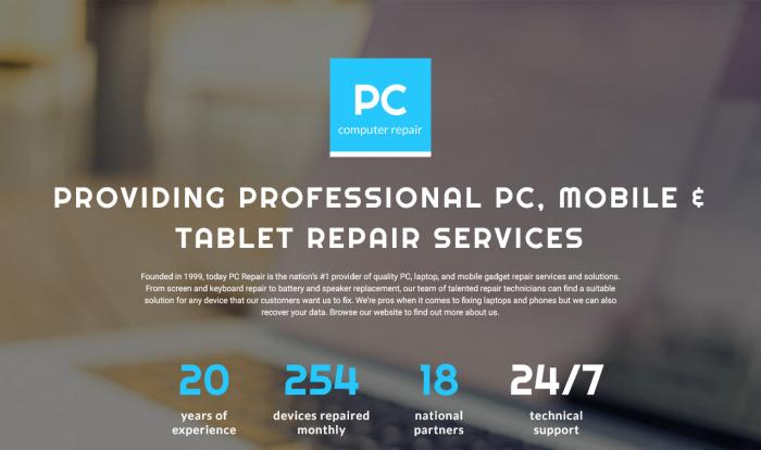 PC平板维修专家着陆页模板