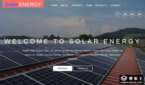 太阳能设备安装响应式网页模板