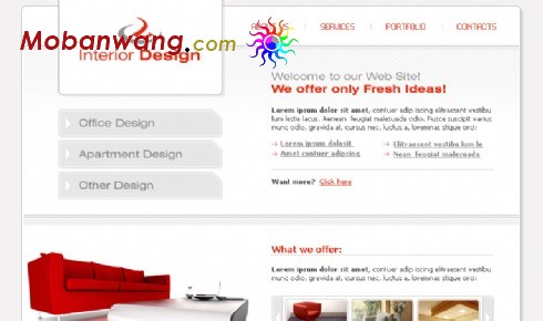 室内设计专业团队网页模板