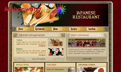 日本料理餐厅网页模板