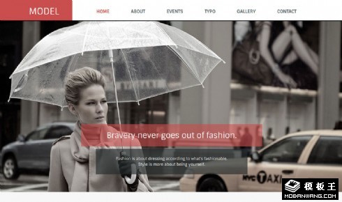时尚超模平面展示响应式网页模板