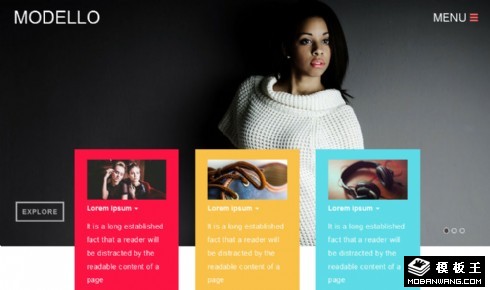 造型模特响应式网页模板