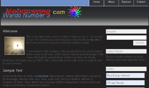 黑色导航企业信息网页模板