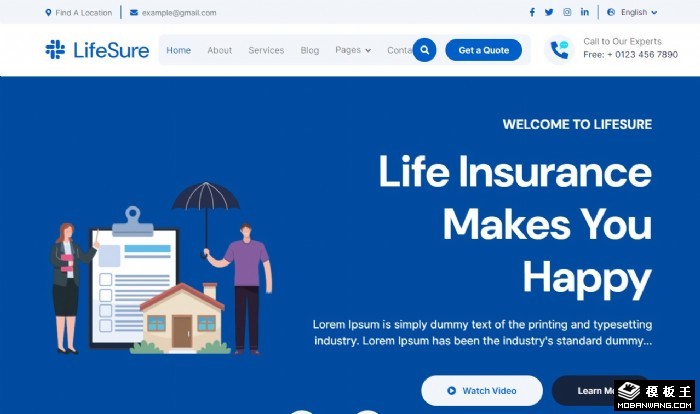 人寿保险公司网站模板