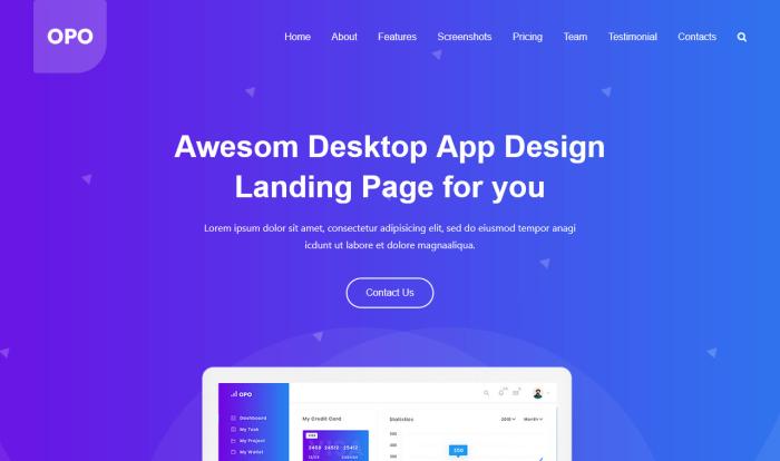 紫蓝APP介绍服务展示网站模板