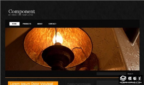 黑色复古墙灯日志网页模板