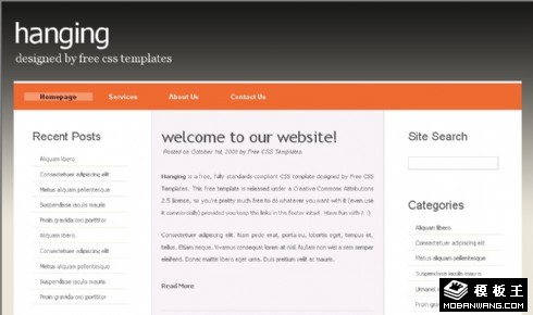 三列简洁BLOG信息网页模板