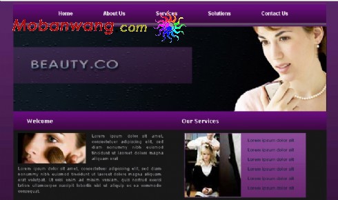 紫色化妆品企业网站模板XHTML