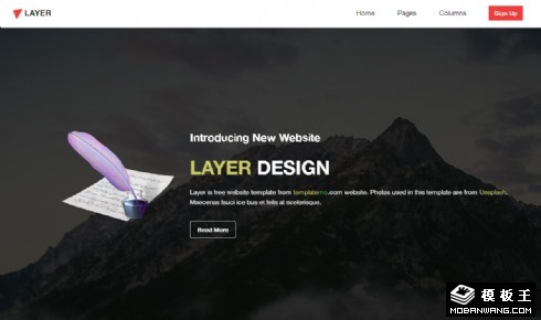 简洁设计信息响应式网页模板