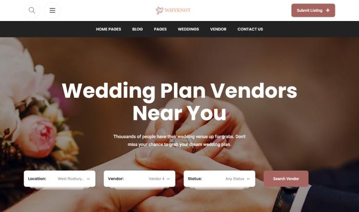 婚礼策划婚庆公司网站模板