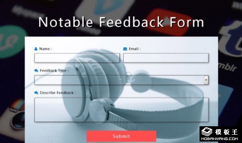 信息反馈表单响应式网页模板