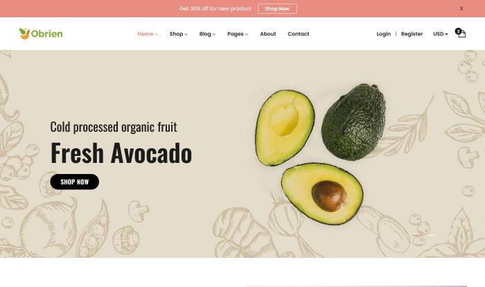 有机果蔬在线商城网站模板