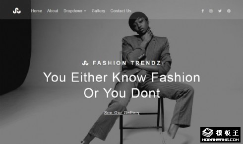 时尚潮流创造响应式网页模板