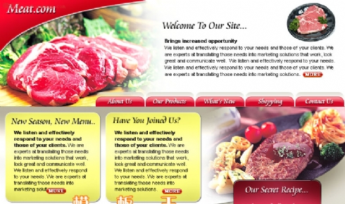 欧美牛排美食网站模板