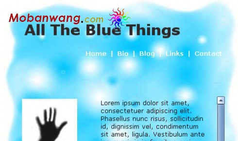 蓝色个人网页模板
