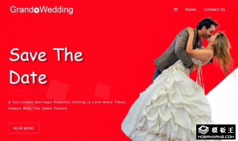 红色婚礼纪念日响应式网站模板